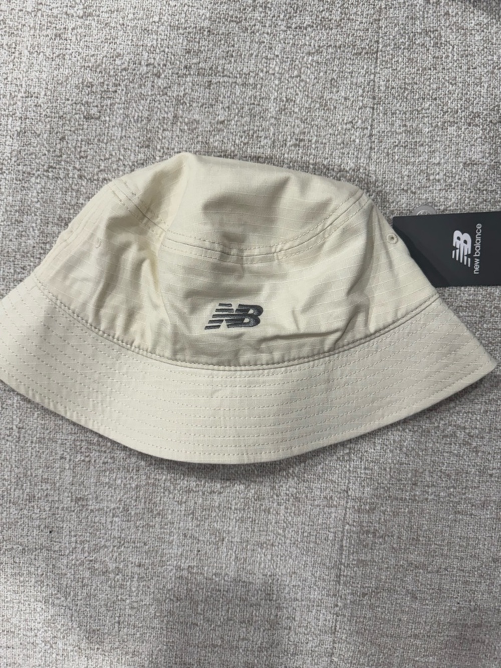 New Balance Cream Bucket Hat with Subtle Stitching